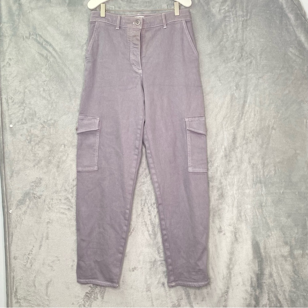 Wilfred Free Modern Cargo Pants Purple Gray Adjustable Ankle Sz 6